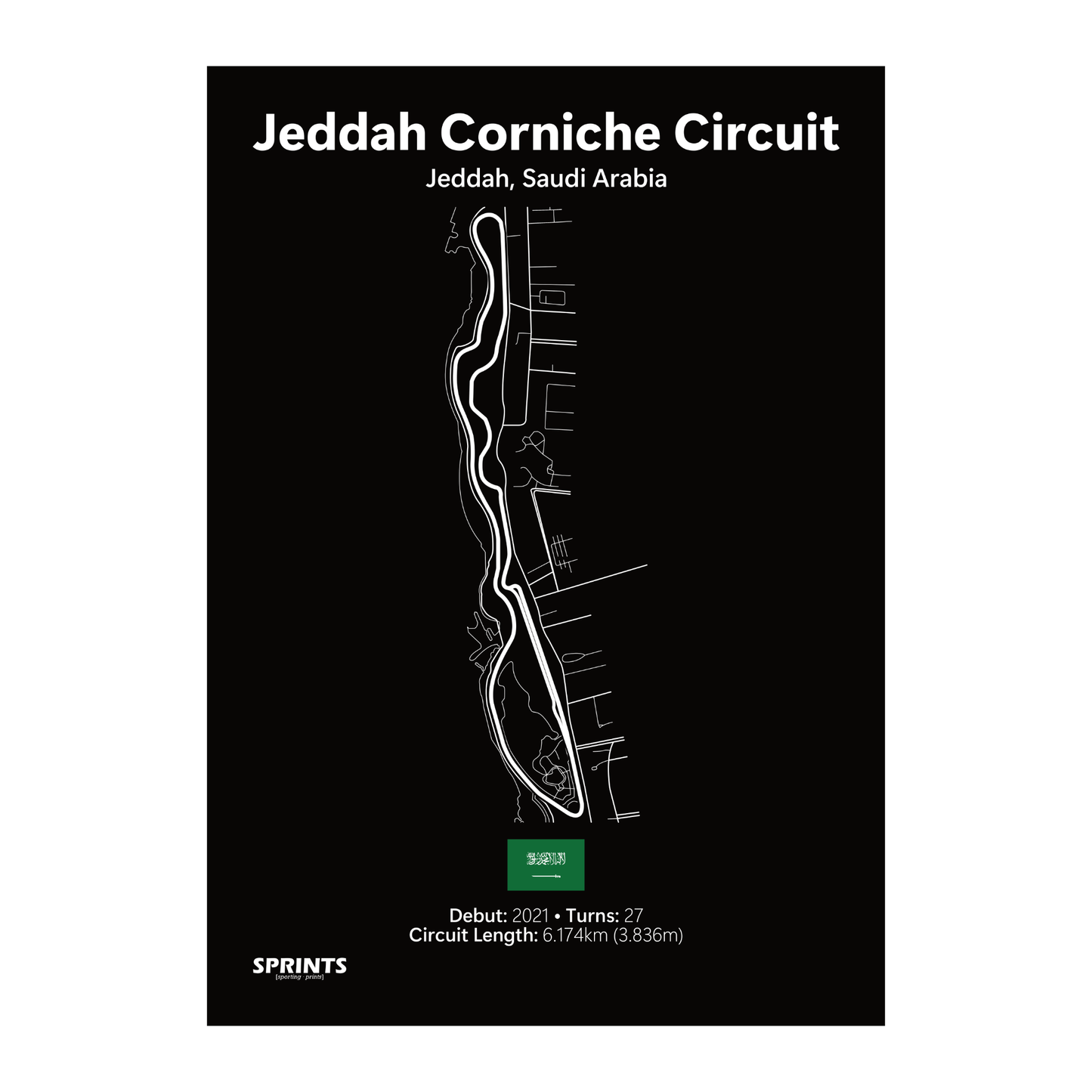 Jeddah Corniche Circuit Poster Print