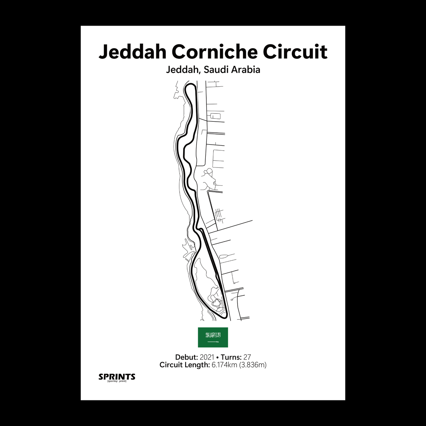 Jeddah Corniche Circuit Poster Print
