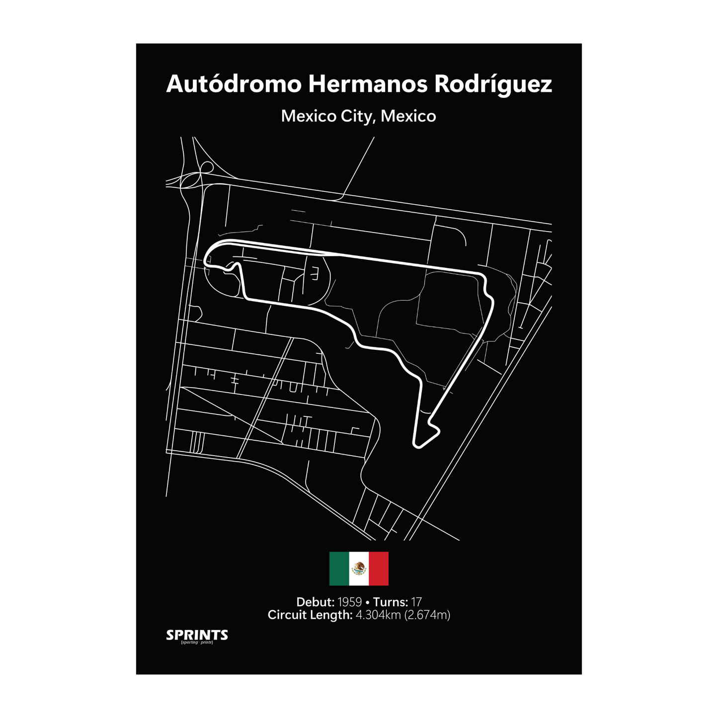 Autódromo Hermanos Rodríguez Poster Print