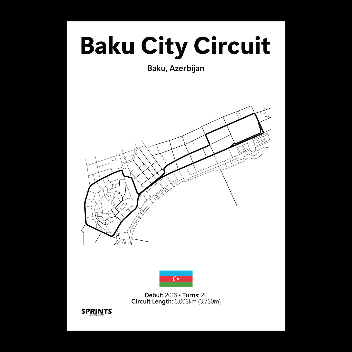 Baku City Circuit Poster Print