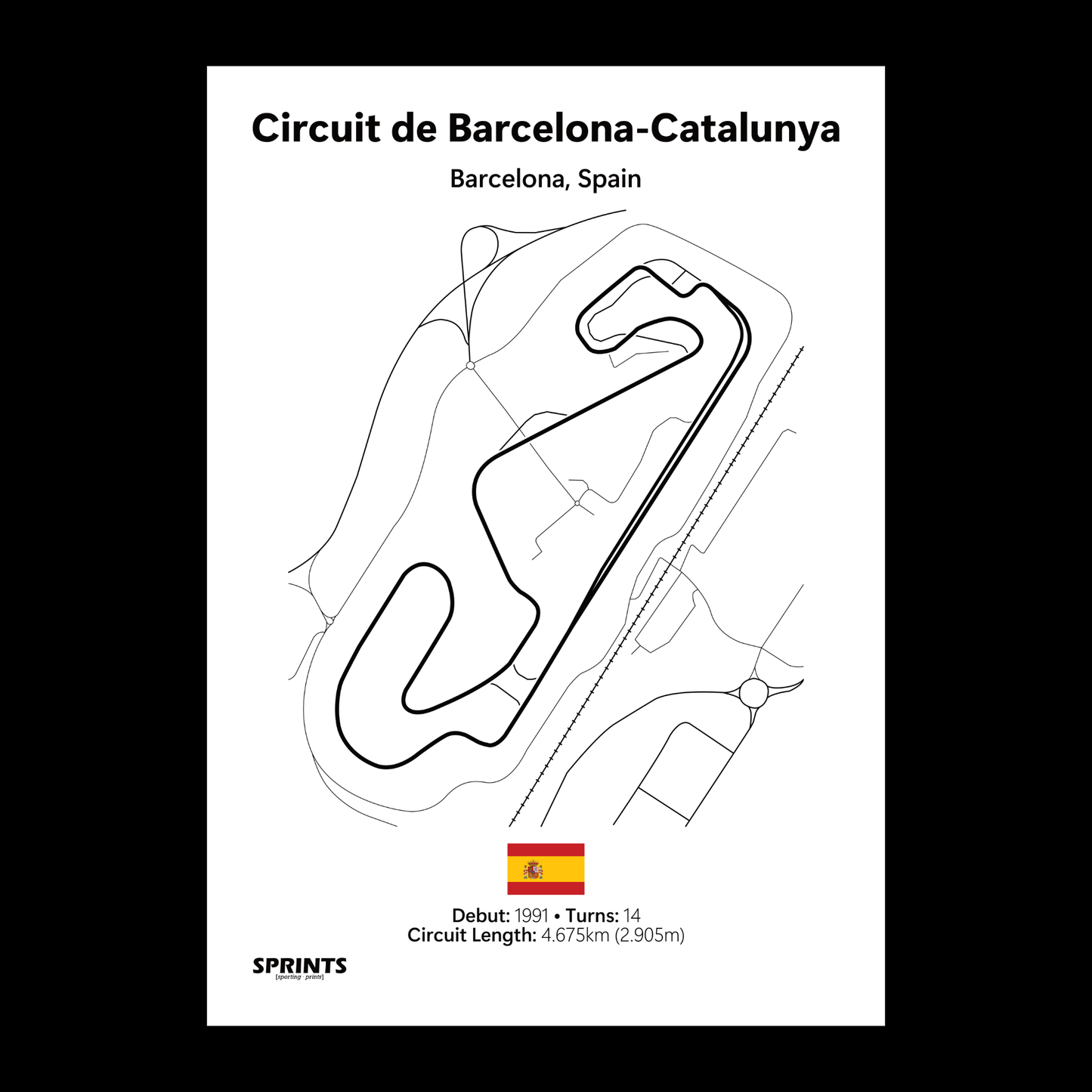 Circuit De Barcelona-Catalunya (With Chicane) Poster Print