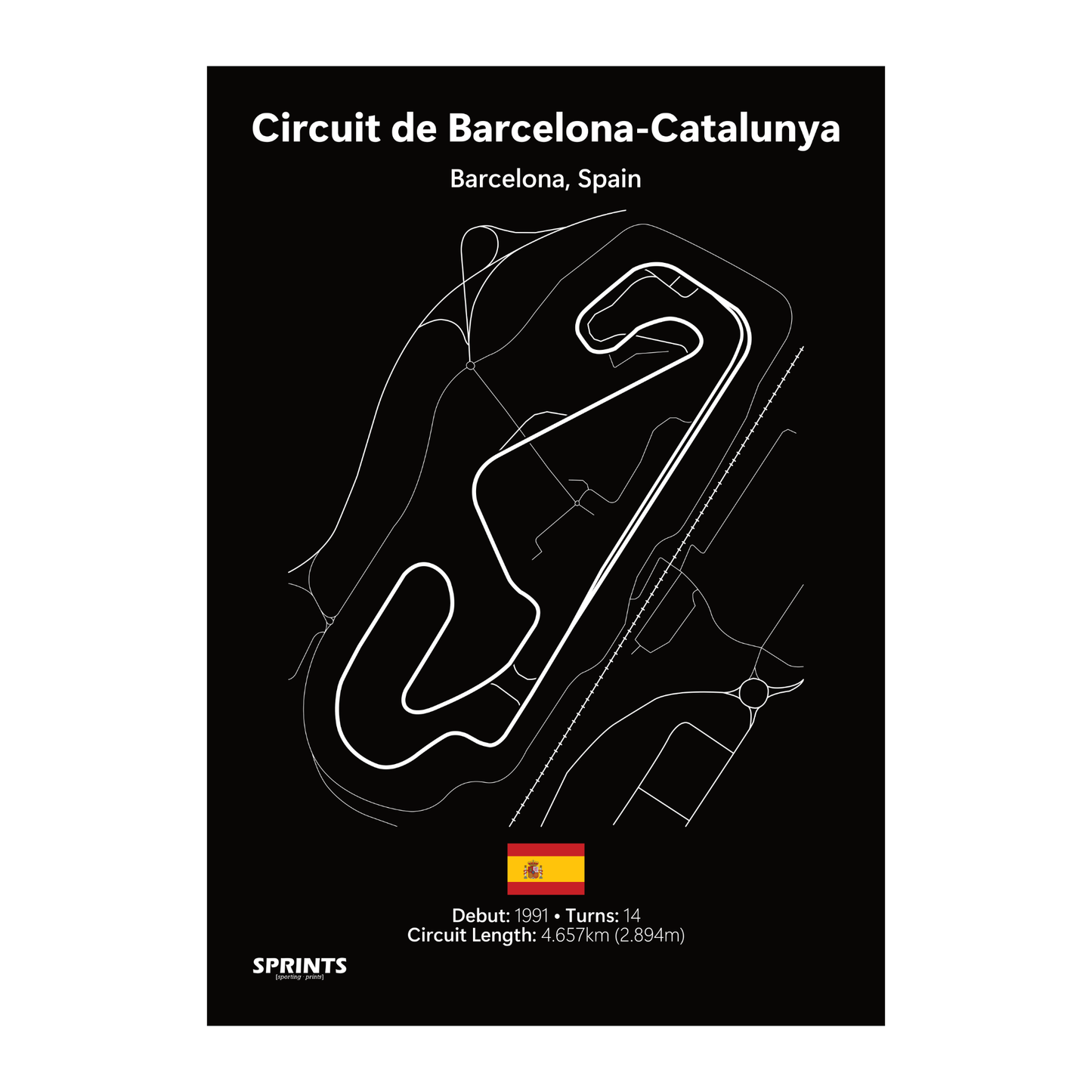 Circuit De Barcelona-Catalunya (Non-Chicane) Poster Print