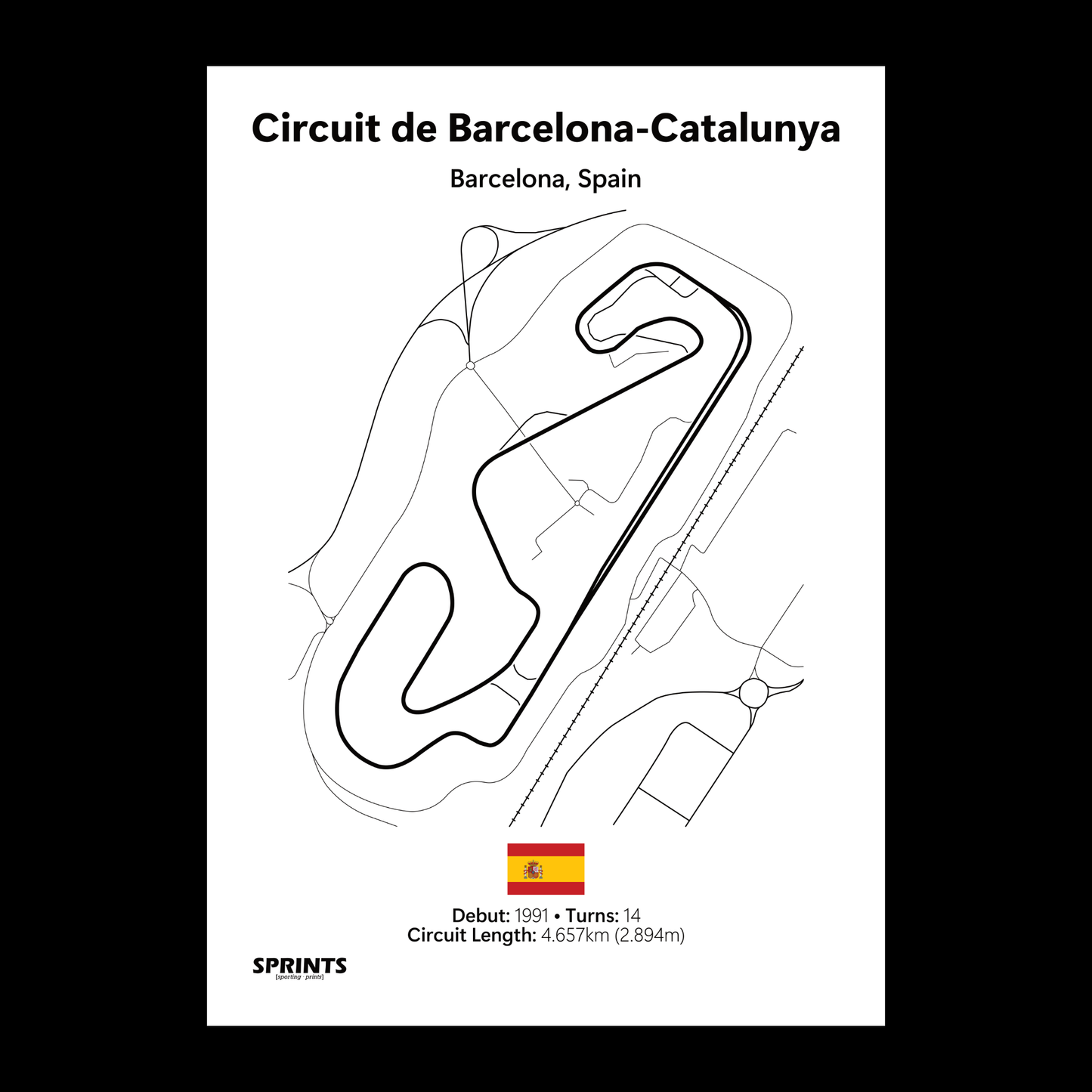 Circuit De Barcelona-Catalunya (Non-Chicane) Poster Print