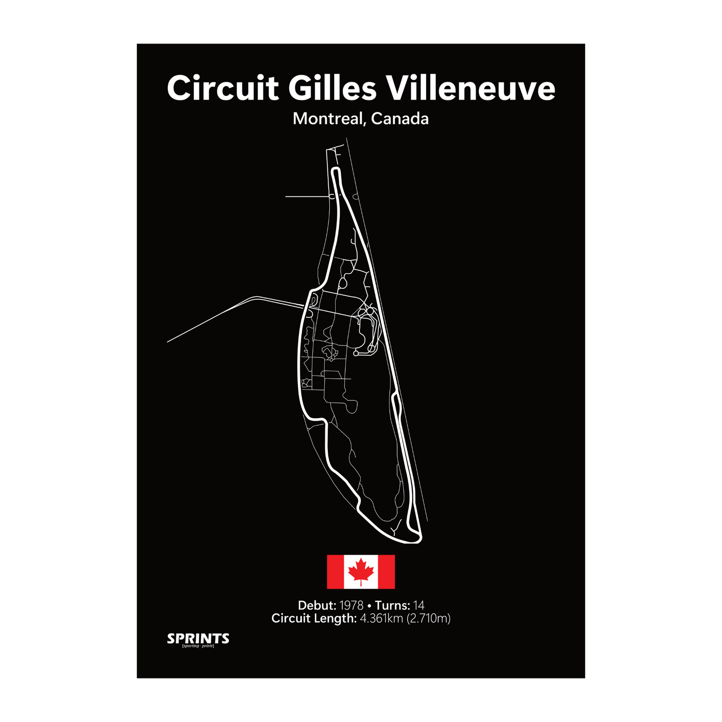 Circuit Gilles Villeneuve Poster Print