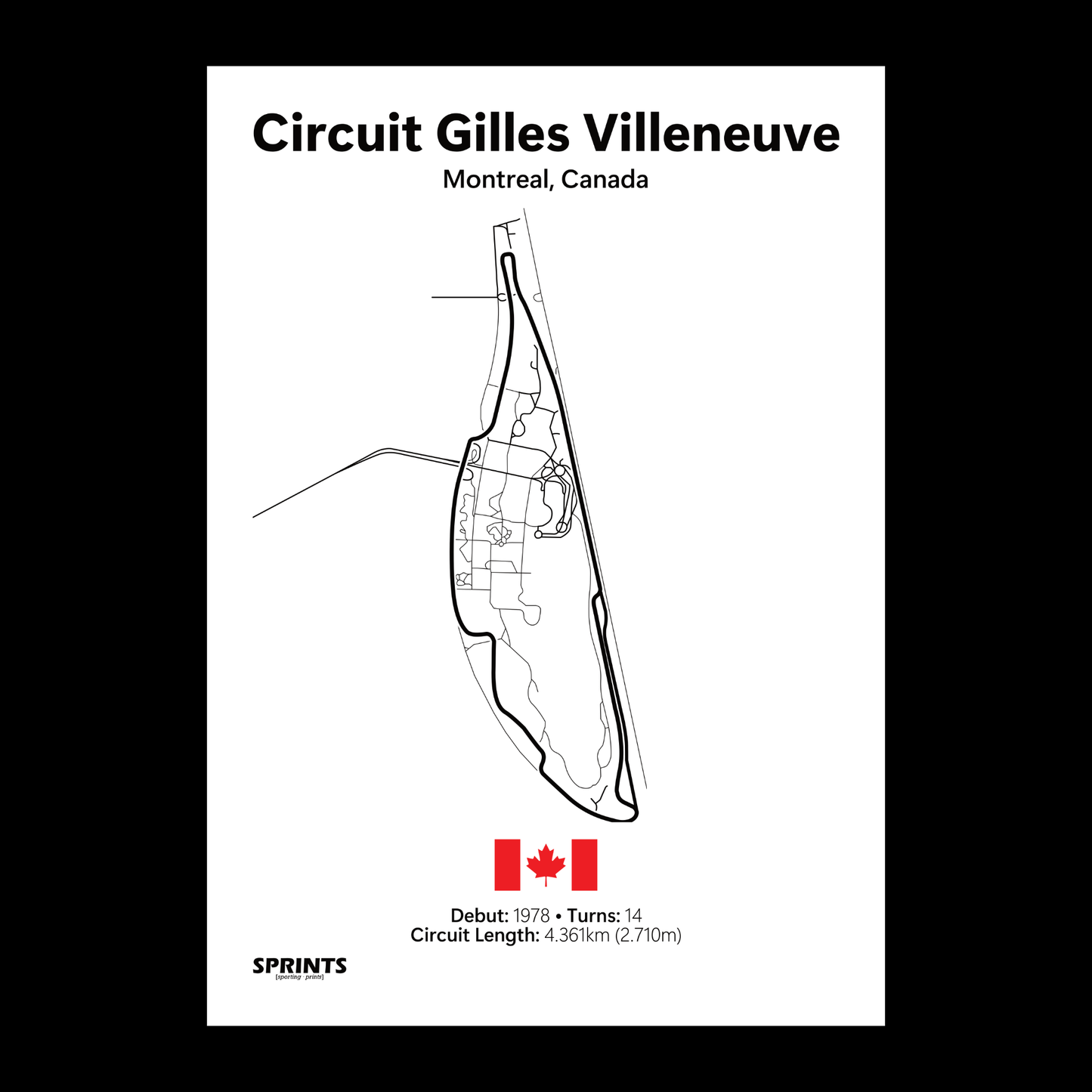Circuit Gilles Villeneuve Poster Print