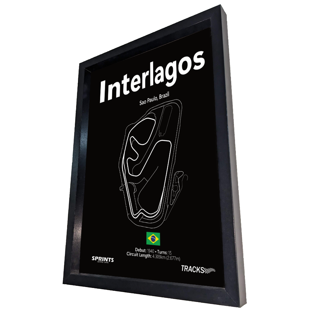 Interlagos Track Layout Framed Poster