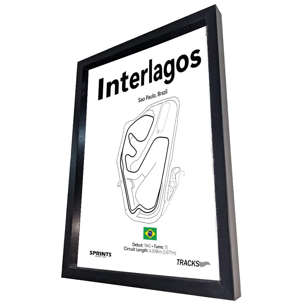 Interlagos Track Layout Framed Poster