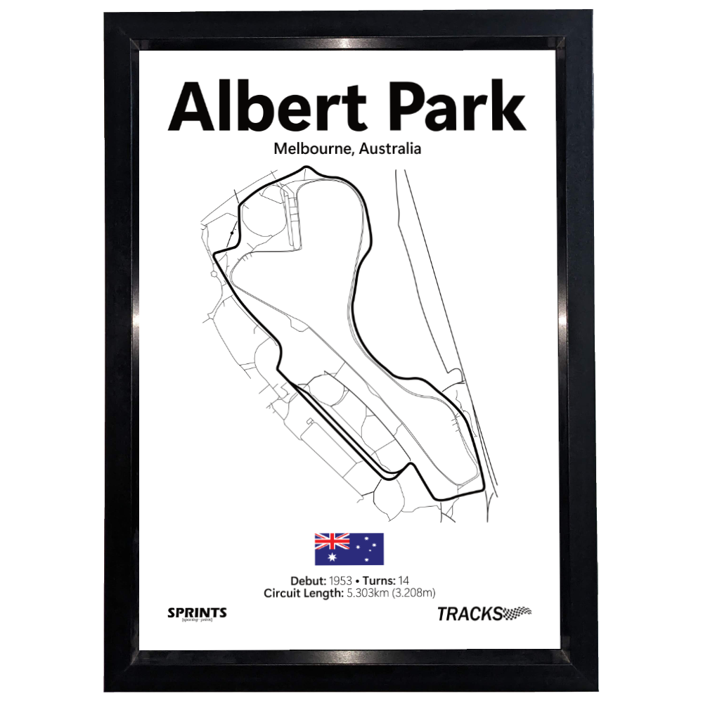 Albert Park Track Layout Framed Poster