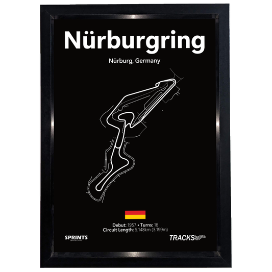 Nurburgring Track Layout Framed Poster