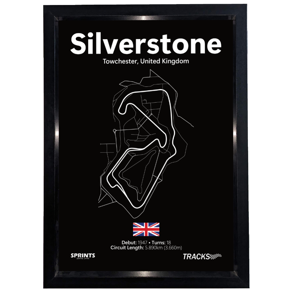 Silverstone Track Layout Framed Poster