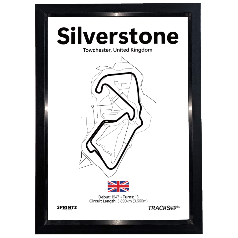 Silverstone Track Layout Framed Poster