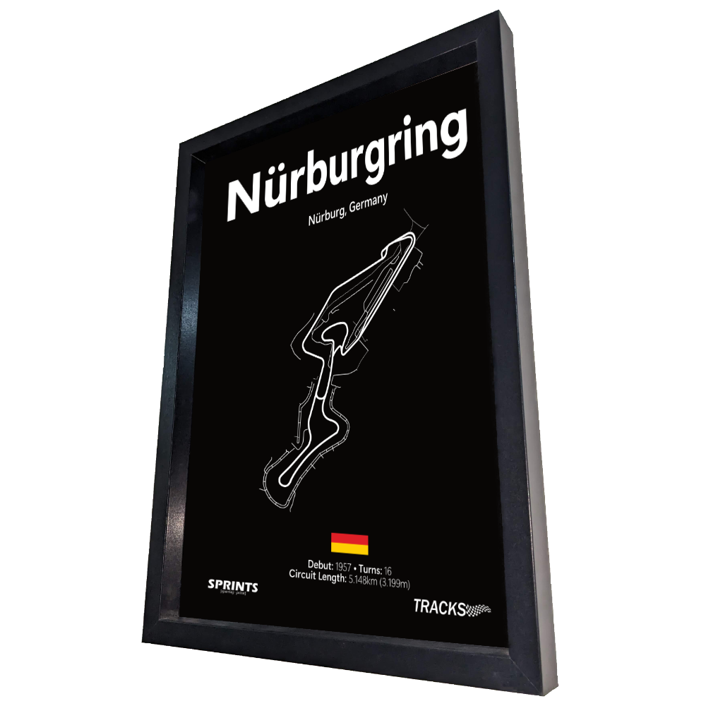 Nurburgring Track Layout Framed Poster